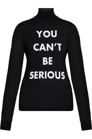 Moschino Intarsiastrikket top med slogan
