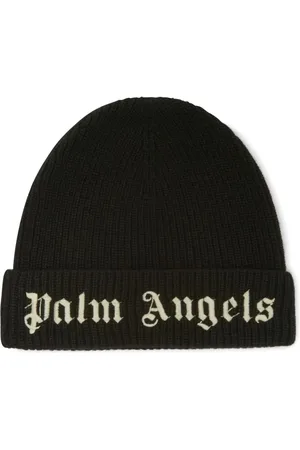 Palm Angels Strikket hue med logobroderi