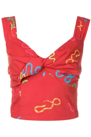 Isolda Cropped Retorcido top med motiv