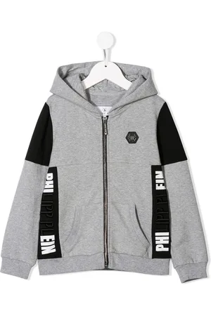 Philipp Plein Hættetrøje med logo og lynlås