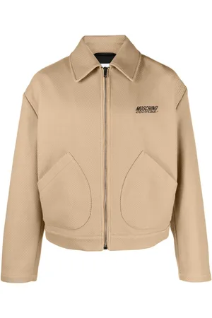 Moschino Sildebensmønster skjortejakke med broderet logo