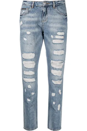 Philipp Plein Boyfriend-jeans med slitageeffekt