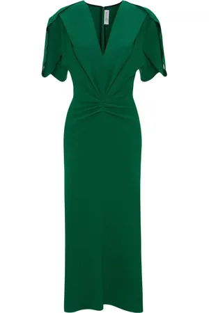 Victoria Beckham Kjole med samle-detaljer og V-hals