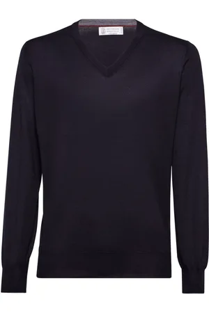 Brunello Cucinelli Ribbet sweater med V-hals