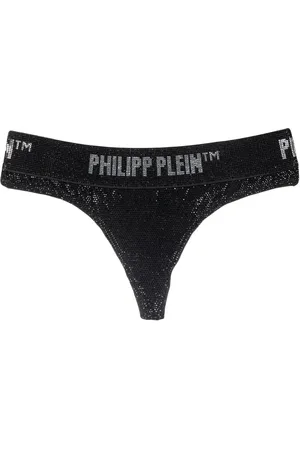 Philipp Plein Metallisk g-streng med krystaludsmykning