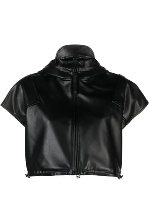 Issey Miyake Cropped jakke med lige pasform
