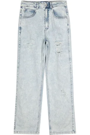 Izzue Jeans med lige ben og slitageeffekt