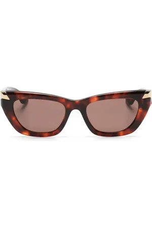 Alexander McQueen Cat eye-solbriller med skildpaddeeffekt