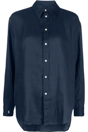 Ralph Lauren Skjorte i hør med broderet logo
