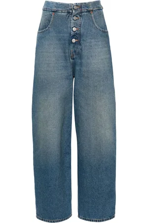 Maison Margiela Højtaljede jeans med brede ben