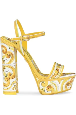 Dolce & Gabbana 105mm plateausandaler med Majolica-tryk