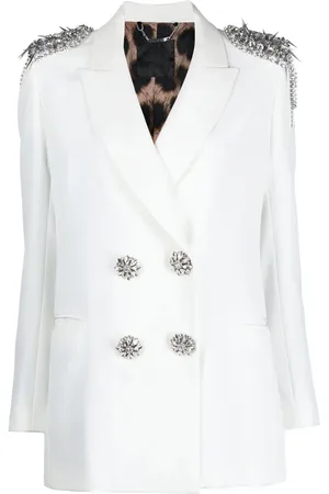 Philipp Plein Dobbeltradet blazer med krystaludsmykning