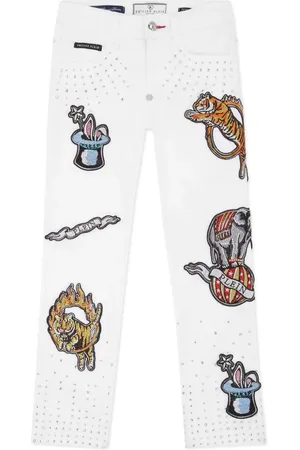 Philipp Plein Jeans med cirkus-applikation
