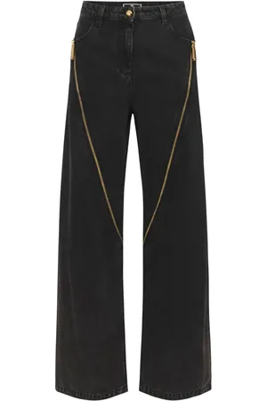 Elisabetta Franchi Jeans med brede ben og lynlås