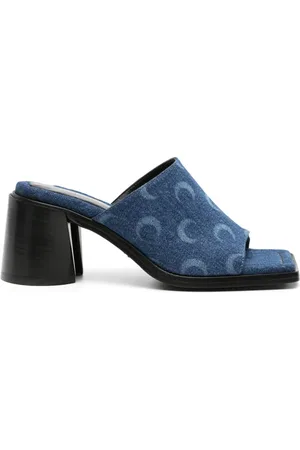 Marine Serre MS mules i regenereret denim