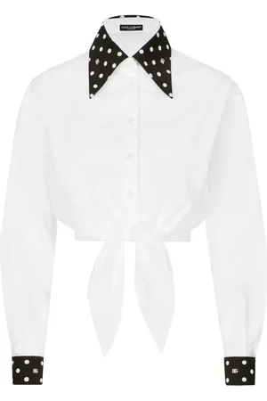 Dolce & Gabbana Polkaprikket cropped skjorte