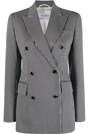 Max Mara Stribet blazer med spidsrevers