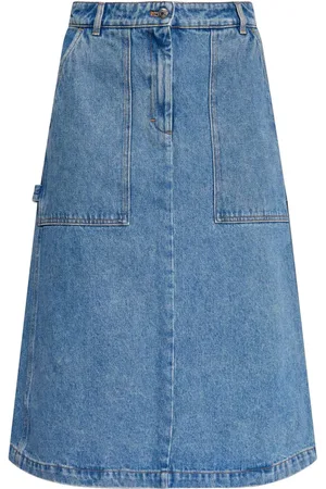 Maison Kitsuné Kort denimnederdel med logobroderi