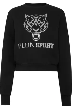 Philipp Plein Cropped sweatshirt med tigertryk