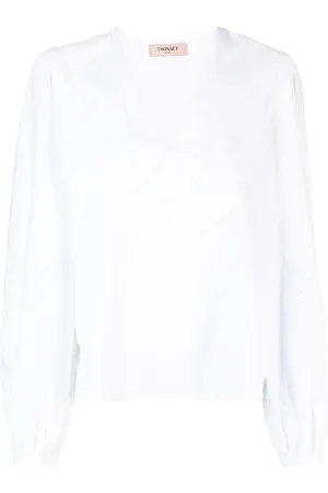Twin-Set Bluse med broderie anglaise