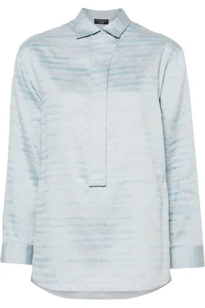 Emporio Armani Cropped skjorte i hørblanding
