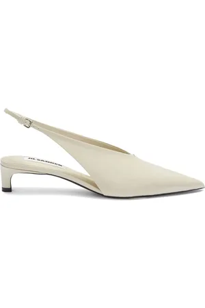 Jil Sander Slingback-pumps i læder med spids snude