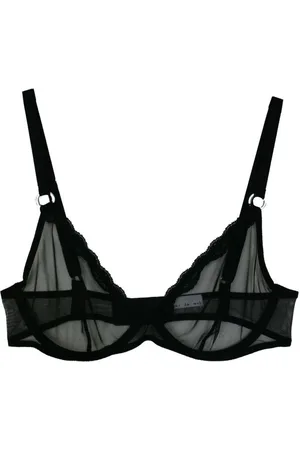 FLEUR DU MAL Gennemsigtig tyl-bh i denim