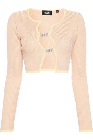 GCDS Cropped ribbet cardigan