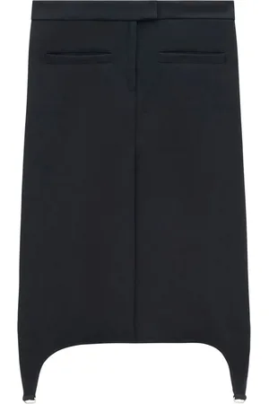 Courrèges Mellemlang nederdel i twill med seler