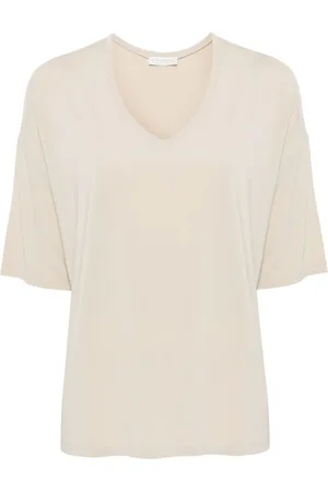 LE TRICOT PERUGIA T-shirt med V-hals og sænket skulder