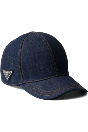 Prada Baseballkasket i denim med logomærke