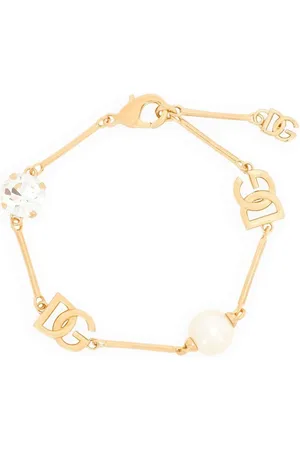 Dolce & Gabbana Krystalbesat armbånd med DG-plade