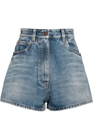 Prada Denimshorts med trekantet logo