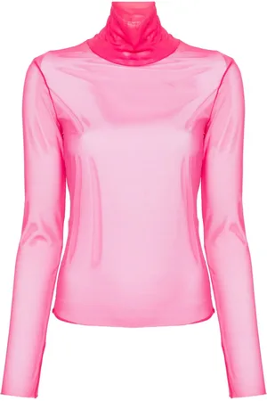 Patrizia Pepe T-shirt i mesh med rullekrave