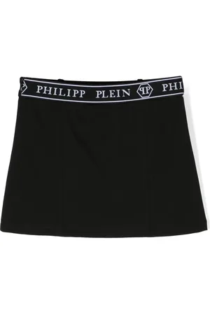Philipp Plein Kort nederdel med logo-taljebånd