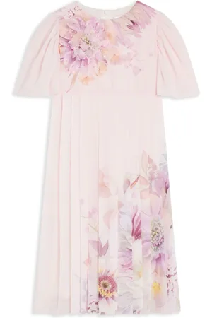 Eirene Kjole i chiffon med blomstertryk