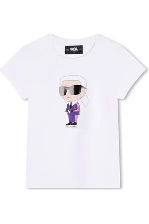Karl Lagerfeld T-shirt med rund hals og Ikonik Karl-tryk