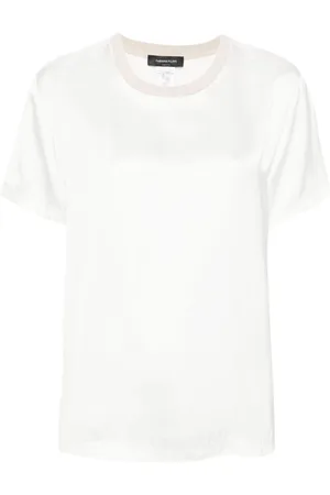 Fabiana Filippi Satin-bluse med kontrast-hals