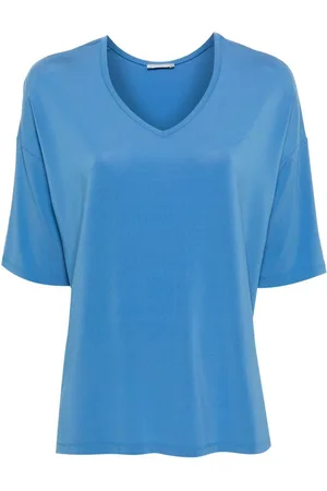 LE TRICOT PERUGIA T-shirt med V-hals og sænket skulder