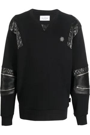 Philipp Plein Diamant-quiltet sweatshirt med paneler