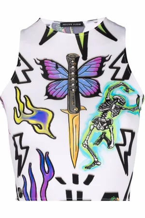 Philipp Plein Cropped top med monogram-tattoo
