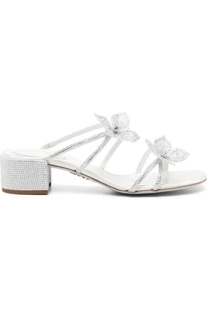 RENE CAOVILLA 40 mm Cleo sandaler med blomstret applikation og rhinsten
