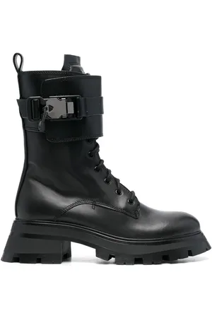 DKNY 55mm Sava combat-støvler med spænde-detalje