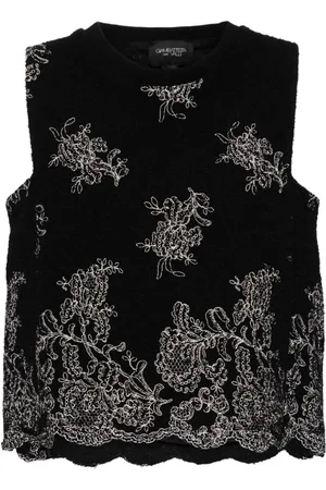 Giambattista Valli Tanktop med blomsterbroderi
