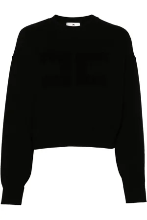 Elisabetta Franchi Cropped sweatshirt med broderet logo