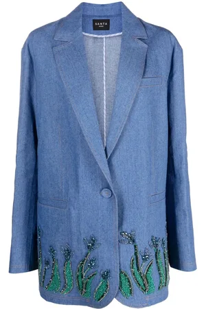 SANTA BRANDS Enkeltradet blazer med perleudsmykning