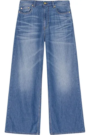 Ganni Jeans med brede ben og mellemhøj talje