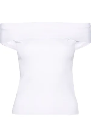 Fabiana Filippi Fint ribbet top med off-shoulder-snit