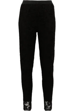 Twin-Set Leggings med blomstrede blonder