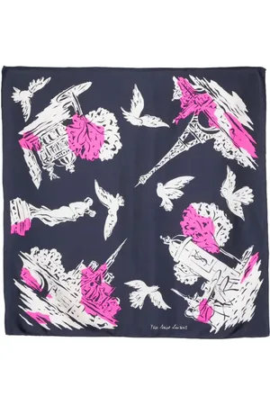 Saint Laurent Tørklæde med grafisk tryk fra 1990